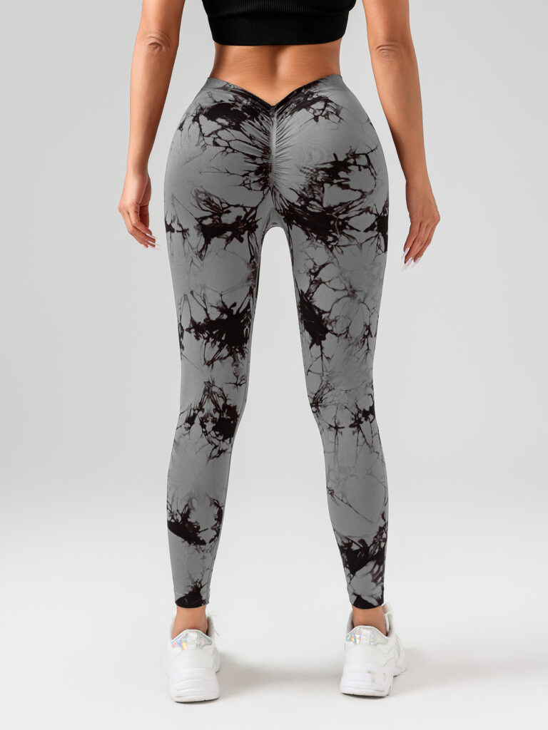 4-Pack Scrunch Butt Lift Leggings – High Waist, Seamless & Tie-Dye Style - Image 8