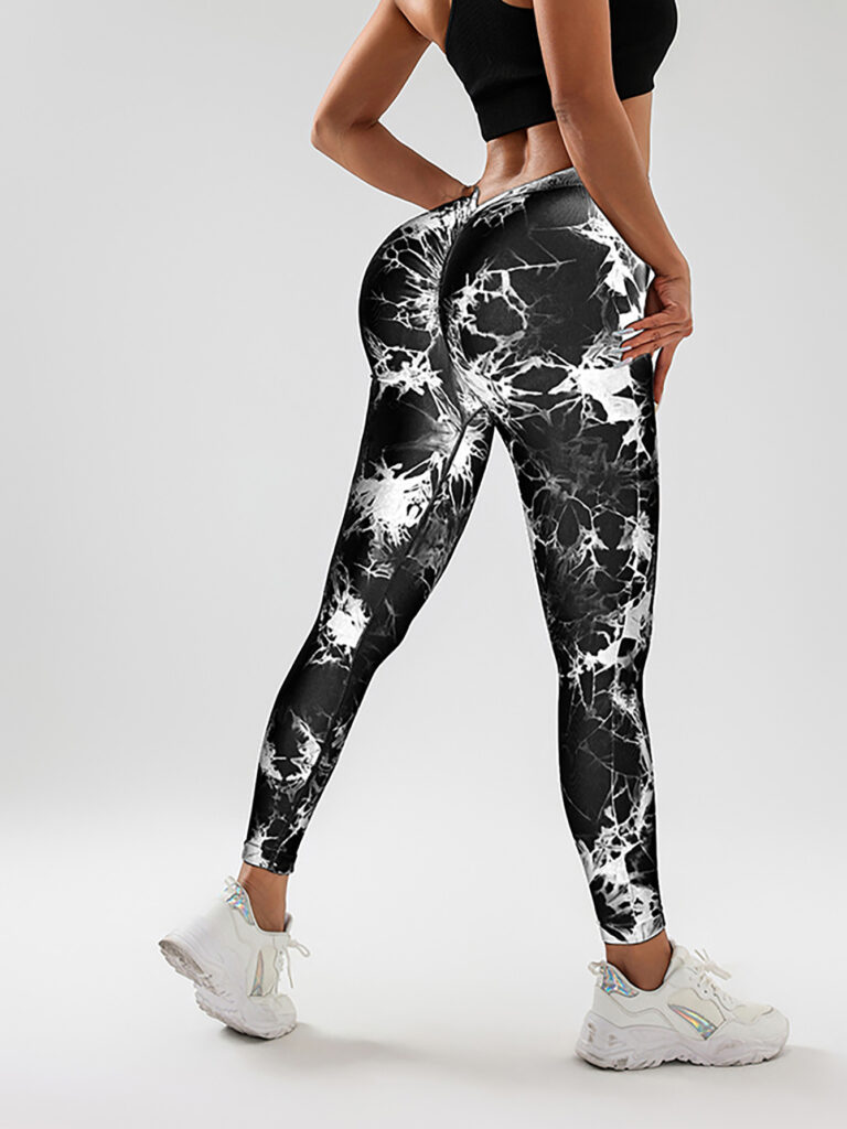4-Pack Scrunch Butt Lift Leggings – High Waist, Seamless & Tie-Dye Style - Image 5