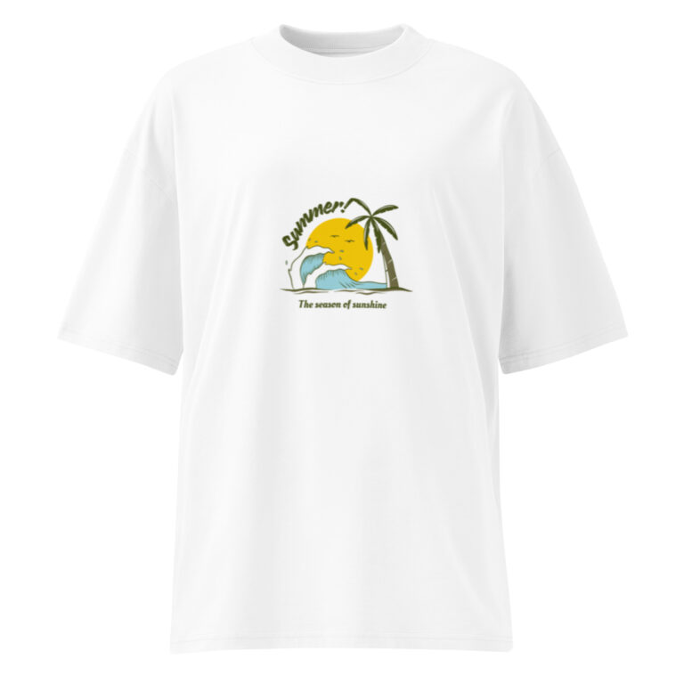 Unisex organic oversized high neck t-shirt